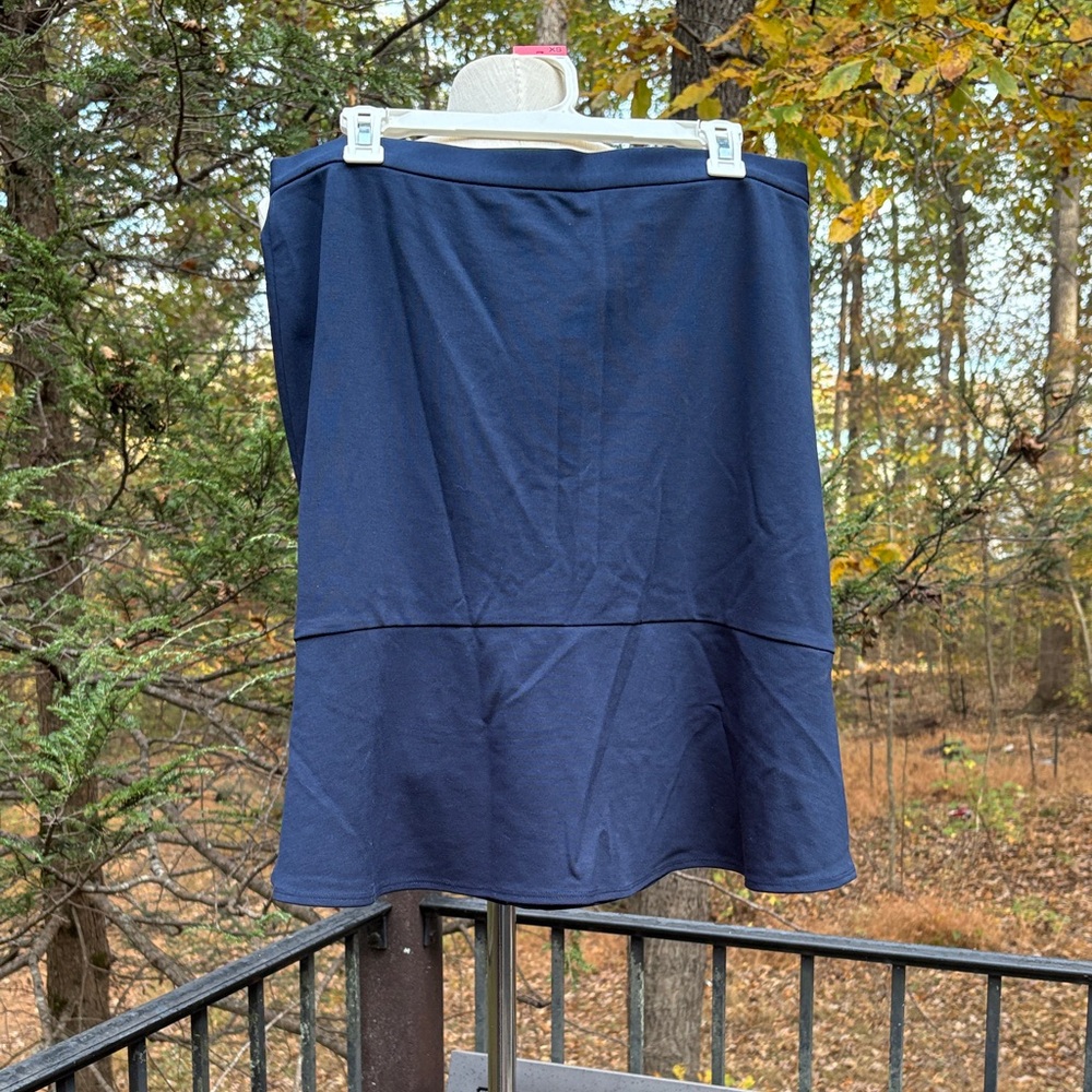 NWT BCBGMaxazria Navy Women's Skirt, hook/eye, zipper sz L